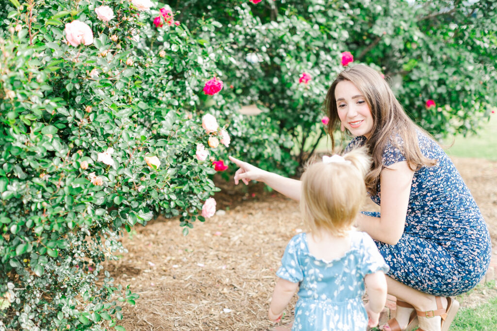 mother daughter rose garden spring photos